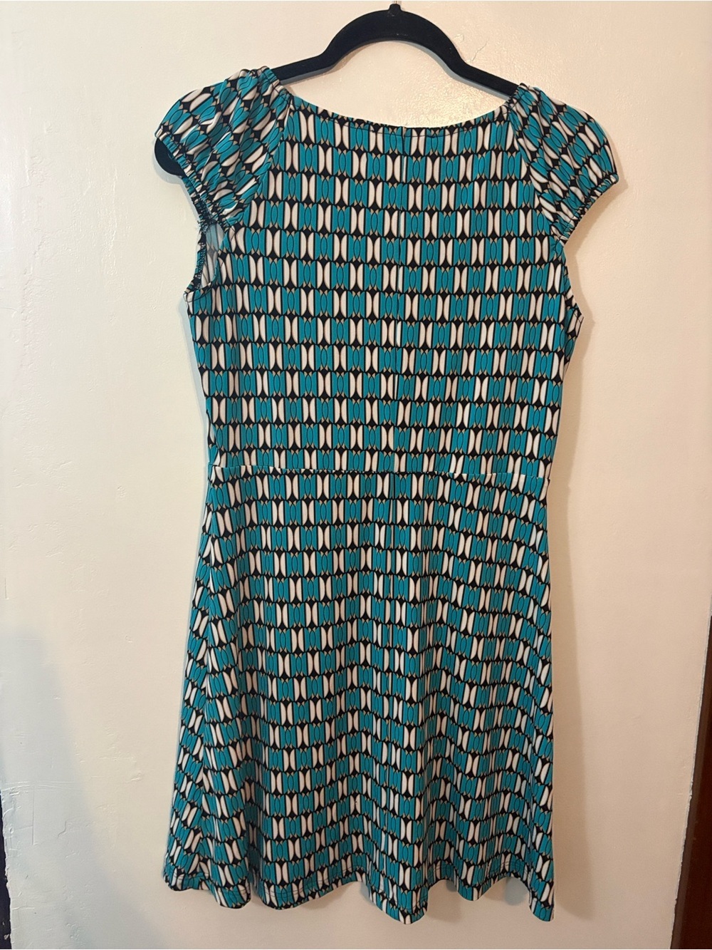 Laundry by Design Segal Blue Patterned Cap-Sleeve Dress Size Small - Picture 6 of 6